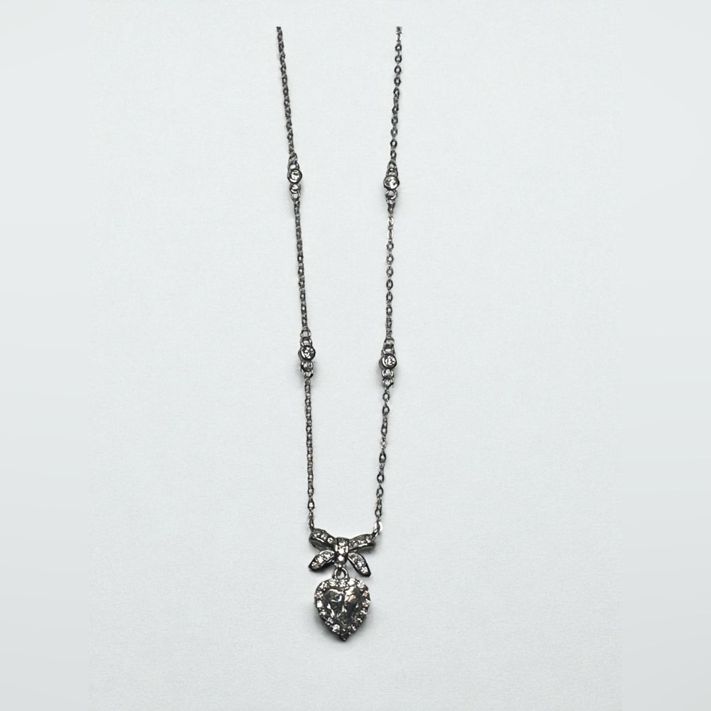 18k White gold moissanite, diamond 20” Pendant Necklace